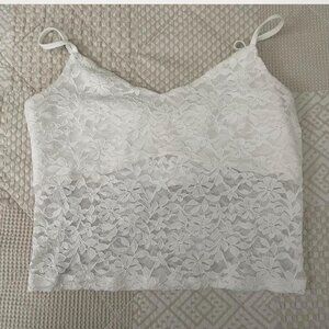 Hollister White lace tank top